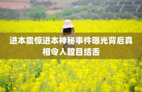 进本震惊进本神秘事件曝光背后真相令人瞠目结舌