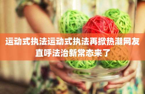 运动式执法运动式执法再掀热潮网友直呼法治新常态来了