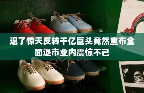 退了惊天反转千亿巨头竟然宣布全面退市业内震惊不已