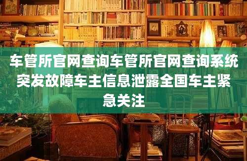 车管所官网查询车管所官网查询系统突发故障车主信息泄露全国车主紧急关注