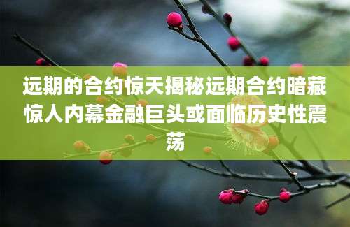 远期的合约惊天揭秘远期合约暗藏惊人内幕金融巨头或面临历史性震荡