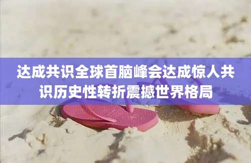达成共识全球首脑峰会达成惊人共识历史性转折震撼世界格局