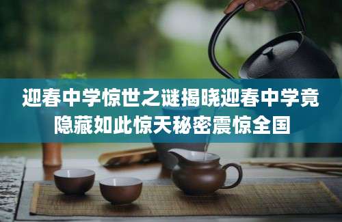 迎春中学惊世之谜揭晓迎春中学竟隐藏如此惊天秘密震惊全国