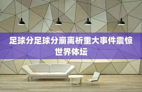 足球分足球分崩离析重大事件震惊世界体坛