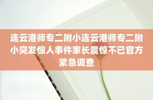 连云港师专二附小连云港师专二附小突发惊人事件家长震惊不已官方紧急调查