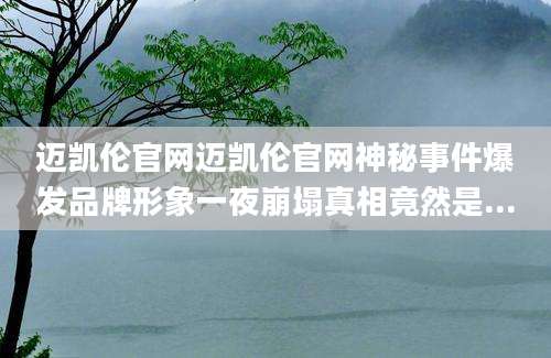 迈凯伦官网迈凯伦官网神秘事件爆发品牌形象一夜崩塌真相竟然是...