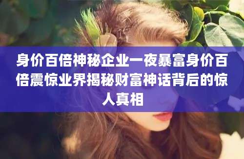 身价百倍神秘企业一夜暴富身价百倍震惊业界揭秘财富神话背后的惊人真相