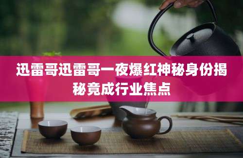 迅雷哥迅雷哥一夜爆红神秘身份揭秘竟成行业焦点