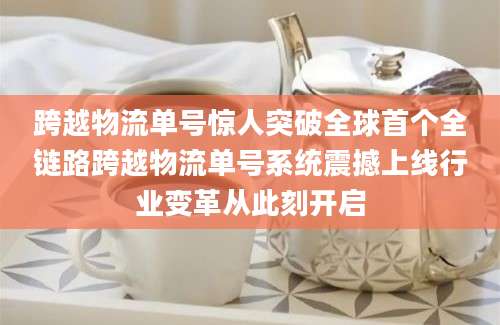 跨越物流单号惊人突破全球首个全链路跨越物流单号系统震撼上线行业变革从此刻开启