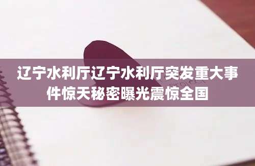 辽宁水利厅辽宁水利厅突发重大事件惊天秘密曝光震惊全国