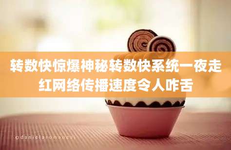 转数快惊爆神秘转数快系统一夜走红网络传播速度令人咋舌