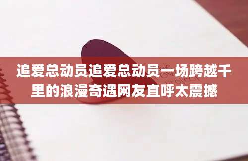追爱总动员追爱总动员一场跨越千里的浪漫奇遇网友直呼太震撼