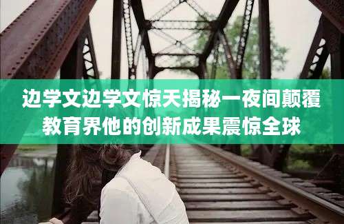 边学文边学文惊天揭秘一夜间颠覆教育界他的创新成果震惊全球