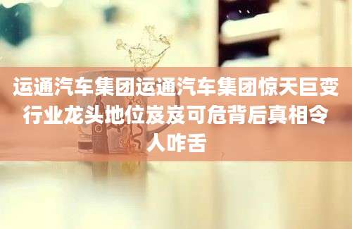 运通汽车集团运通汽车集团惊天巨变行业龙头地位岌岌可危背后真相令人咋舌