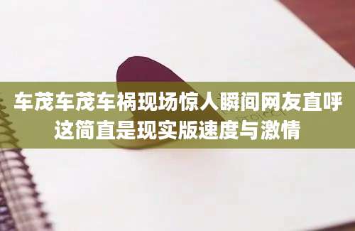 车茂车茂车祸现场惊人瞬间网友直呼这简直是现实版速度与激情