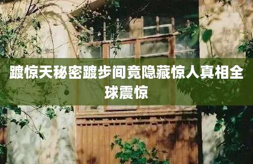 踱惊天秘密踱步间竟隐藏惊人真相全球震惊