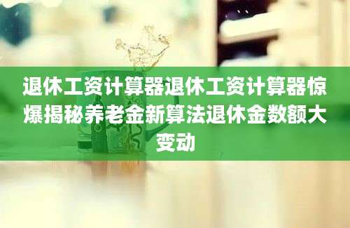 退休工资计算器退休工资计算器惊爆揭秘养老金新算法退休金数额大变动