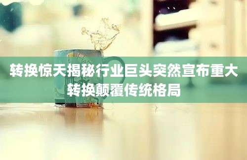 转换惊天揭秘行业巨头突然宣布重大转换颠覆传统格局