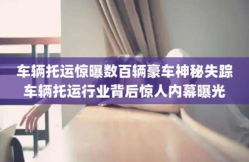 车辆托运惊曝数百辆豪车神秘失踪车辆托运行业背后惊人内幕曝光