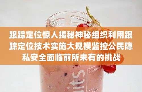 跟踪定位惊人揭秘神秘组织利用跟踪定位技术实施大规模监控公民隐私安全面临前所未有的挑战