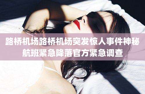 路桥机场路桥机场突发惊人事件神秘航班紧急降落官方紧急调查