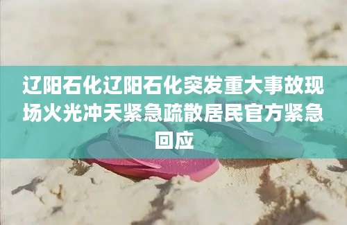 辽阳石化辽阳石化突发重大事故现场火光冲天紧急疏散居民官方紧急回应