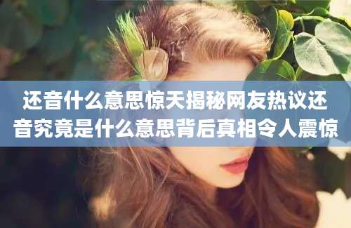 还音什么意思惊天揭秘网友热议还音究竟是什么意思背后真相令人震惊