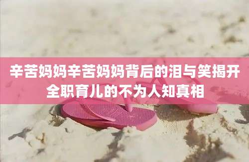 辛苦妈妈辛苦妈妈背后的泪与笑揭开全职育儿的不为人知真相