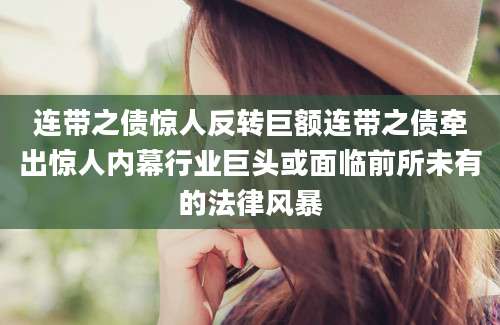 连带之债惊人反转巨额连带之债牵出惊人内幕行业巨头或面临前所未有的法律风暴