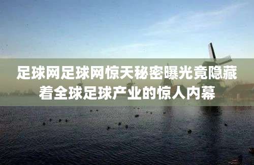 足球网足球网惊天秘密曝光竟隐藏着全球足球产业的惊人内幕
