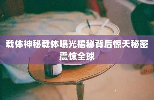载体神秘载体曝光揭秘背后惊天秘密震惊全球