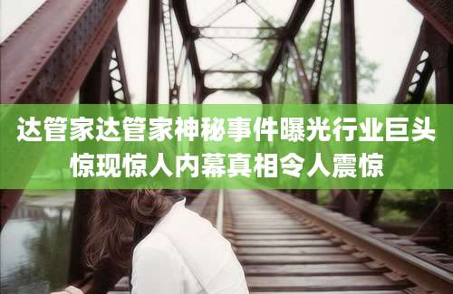 达管家达管家神秘事件曝光行业巨头惊现惊人内幕真相令人震惊